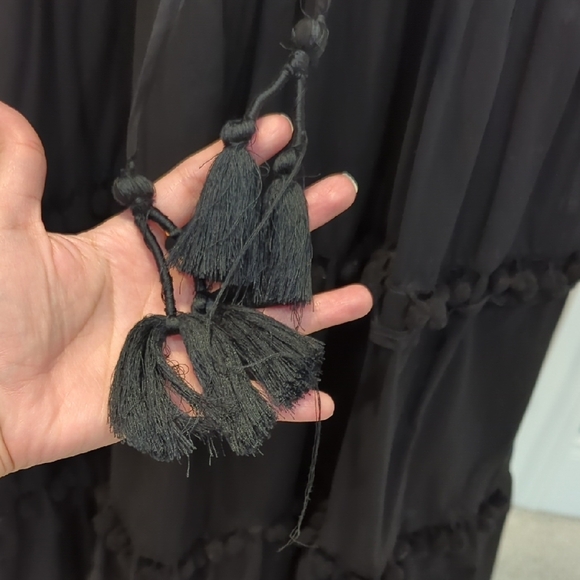 J. Crew Sz 2 Elegant Black Ruffled Dress - Picture 3 of 10